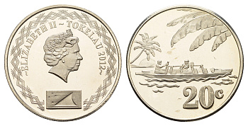 Токелау 20 центов 2012 год-тип KM 104 медно-никель UNC 59-333