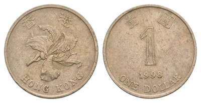 Гонконг 1 доллар 1998 KM 69а медно-никель 4633-345