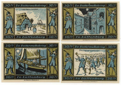 ЛЮТТЕНБОРГ 4 ПО 50 ПФЕННИГОВ "СОБЫТИЯ" бумага UNC (пресс) 70-811