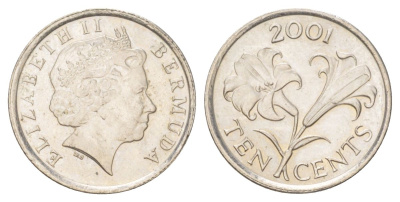 Бермудские острова (Бермуды) 10 центов 2001 KM 108 медно-никель UNC 4627-843