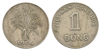 Южный Вьетнам 1 донг 1964 KM 7 медно-никель 75-1045
