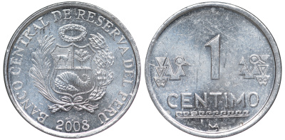 Перу 1 сентимо 2008 LIMA KM 303.4a алюминий aUNC 4189-1024