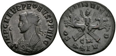 Римская Империя аврелианиан 276 - 282 Проб SOLI INVICTO Кизик Good Very fine RIC 911 бронза 1073-3-9-2