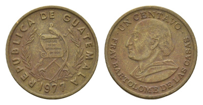 Гватемала 1 сентаво 1977 KM 275 латунь 4669-1154