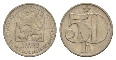 Чехословакия 50 геллеров 1979 KM 89 медно-никель 4632-456