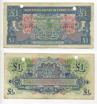 Великобритания 1 фунт 1946 для вооруженных сил Pick M15 бумага 6301-23-3