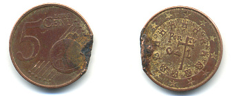 ПОРТУГАЛИЯ 5 ЕВРОЦЕНТОВ 2006 KM 742 сталь плакированная медью 176-513