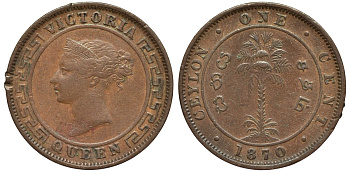 ЦЕЙЛОН 1 ЦЕНТ 1914 ГЕОРГ V KM 107 медь 4556-352