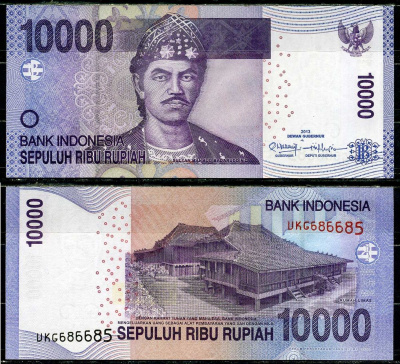 Индонезия 10000 рупий 2013 Pick 150 e бумага UNC (пресс) 401-88-1-1