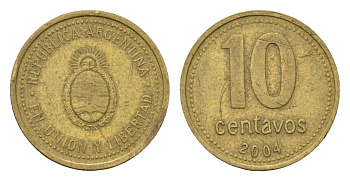 Аргентина 10 сентаво 2004 KM 107 алюминиевая бронза 4702-528