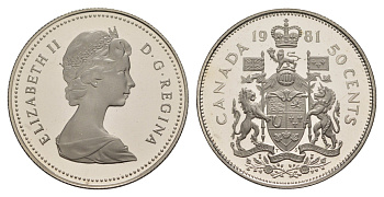 Канада 50 центов 1981 KM 75.3 никель PROOF 11-095-13