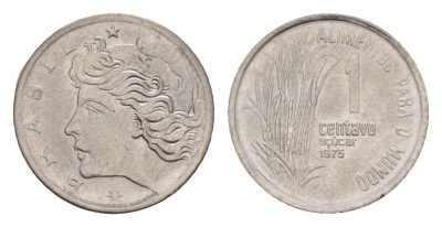Бразилия 1 сентаво 1975 ФАО - Сахарный тростник KM 585 нержавеющая сталь UNC 4655-1054