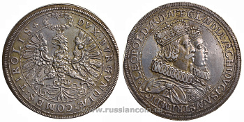 Австрия, Священная Римская империя 2 талера 1626 Эрцгерцог Леопольд V (1619-1632) и Клаудия Медичи, 57,64 гр Dav. 3332 серебро 10-010-27