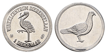 Нидерланды жетон торгового цента - 1 Dierenaar попугай, диаметр 25 мм, вес 2 гр алюминий 4678-552