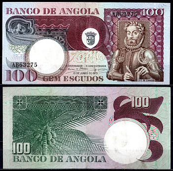 Ангола 100 эскудо 1973 Pick 106 бумага 7214-18-2-2