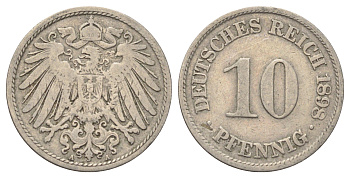 Германия 10 пфеннигов 1898 A KM 12, J. 13 медно-никель 4701-1067