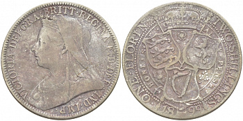 Великобритания 1 флорин = 2 шиллинга 1899 Виктория (1837-1901) KM 781, Spink 3939 серебро 1515-434