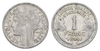 Франция 1 франк 1948 KM 885a алюминий 4641-1025