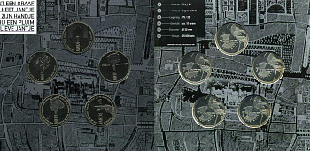 Нидерланды набор из 5 жетонов 1998 750 лет Гааге медно-никель PROOF 1-4-2-32