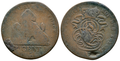 БЕЛЬГИЯ 2 САНТИМА ND KM 4.2 медь 4379-627