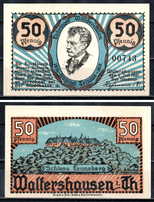 Вальтерсхаузен (Тюрингия) 50 пфеннигов 1921 2193-22-1-2