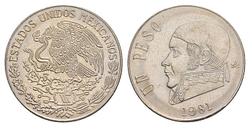 Мексика 1 песо 1981 Хосе Мария Морелос KM 460 медно-никель 4656-1224