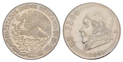 Мексика 1 песо 1981 Хосе Мария Морелос KM 460 медно-никель 4656-1224