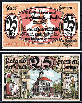 Гройсен (Тюрингия) 25 пфеннигов 1921 7556-14-2-2