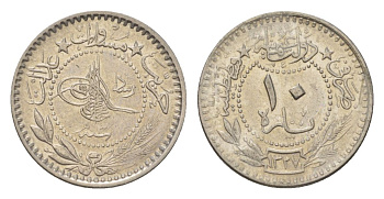 Турция, Османская империя 10 пара 1909 (1911) (3) AH 1327 KM 760 никель 4625-1158