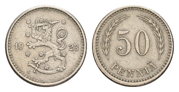 Финляндия 50 пенни 1923 KM 26 медно-никель 4647-365