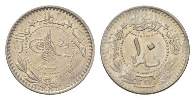 Турция, Османская империя 10 пара 1909 (1911) (3) AH 1327 KM 760 никель 4625-1158