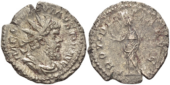 Римская Империя (императоры в Галлии) антониниан 260 - 269 Постум. IMP C POSTVMVS P F AVG / PROVIDENTIA AVG, Провиденция, держащая скипетр и сферу, Колония Агриппины, Good Very fine RIC 323 биллон 1073-12-116