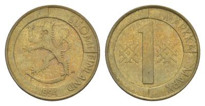 Финляндия 1 марка 1994 M KM 76 алюминиевя бронза 4383-162
