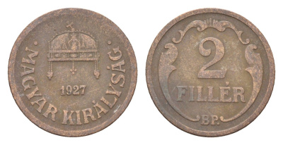 Венгрия 2 филлера 1927 BP KM 506 бронза 4665-429