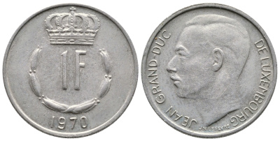 ЛЮКСЕМБУРГ 1 ФРАНК 1970 KM 55 медно-никель 53-1244