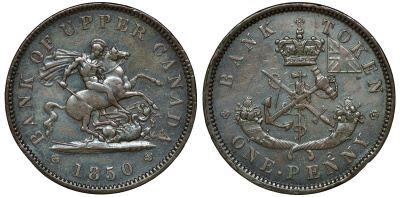 Канада 1 пенни 1850 Провинция Верхняя Канада KM Th3 медь 4044-933