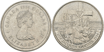 Канада 1 доллар 1984 Жак Картье KM 141 никель UNC 97-224