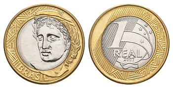 Бразилия 1 реал 2007 KM 652a биметалл UNC 4646-122