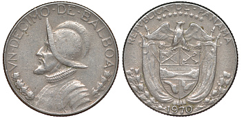 Панама 1/10 бальбоа 1970 KM 10а медь плакированная медно-никелем 45-416