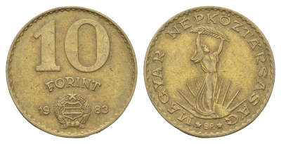 Венгрия 10 форинтов 1982 BP, статуя Свободы KM 636 алюминиевая бронза 4653-1045
