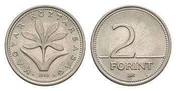 Венгрия 2 форинта 1993 KM 693 медно-никель UNC 4632-723