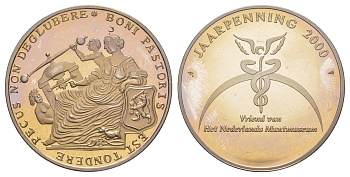 Нидерланды медаль "Музея монетного двора" 2000 медаль вручалась «Друзьям музея», пожертвовавшим музею минимальную сумму в предыдущем году, тираж 1.000 экземпляров, диаметр 38 мм, вес 22,5 гр медно-никель PROOF 3711-133