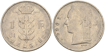 Бельгия 1 франк Belgie Belgie KM 143.1 медно-никель    4592-1141