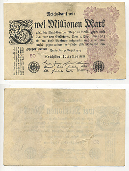 ГЕРМАНИЯ 2000000 МАРОК 1923 Pick 104 бумага 7183-2-3-1