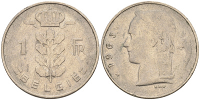 Бельгия 1 франк Belgie Belgie KM 143.1 медно-никель    4592-1141