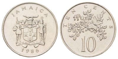 Ямайка 10 центов 1986 KM 47 медно-никель UNC 4128-324