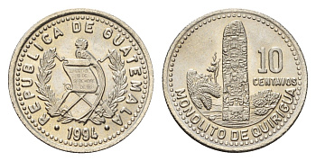 Гватемала 10 сентаво 1994 KM 277 медно-никель UNC 4649-325