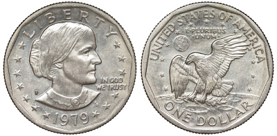 США 1 доллар 1979 P, Сьюзен Энтони KM 207 медь покрытая медно-никелем 51-1015