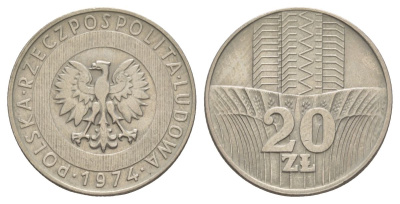 Польша 20 злотых 1974 Y 67 медно-никель 4633-136