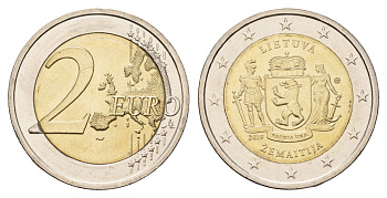 Литва 2 евро 2019 Литовские этнографические регионы - Жемайтия KM 247 биметалл UNC 68-312
